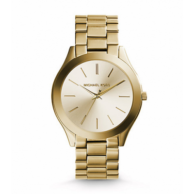 Michael Kors Ladies Slim Runway Gold-Tone Watch MK3179