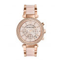 Michael Kors Ladies  Parker Rose Gold-Tone Blush Acetate Watch MK5896