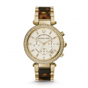 Michael Kors Ladies Parker Gold-Tone Tortoise Acetate Watch MK5688