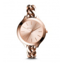 Michael Kors Ladies Slim Runway Rose Gold-Tone Chain-Link Watch MK3223
